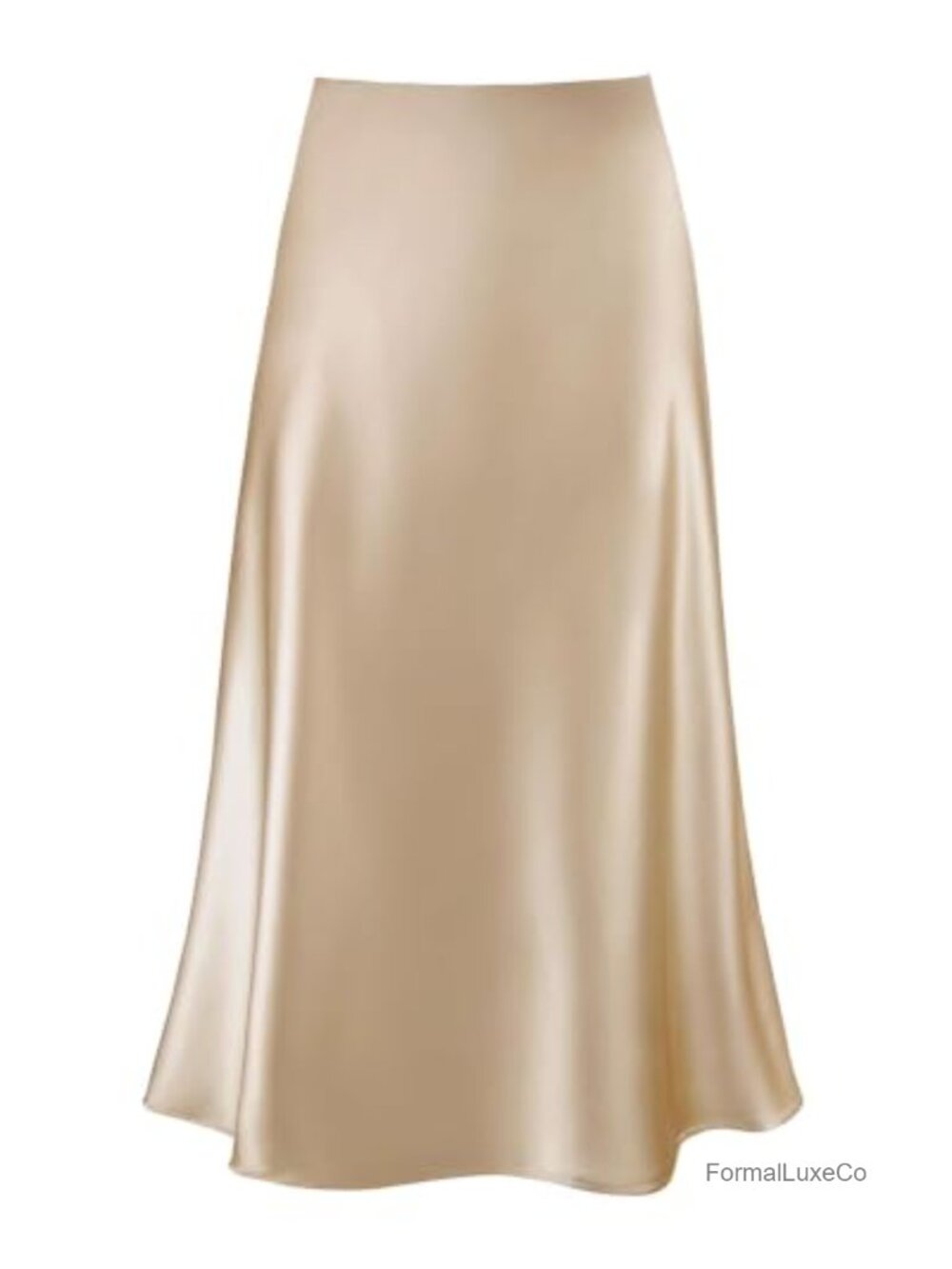 Women's Satin Midi Skirt High Waisted A-Line Long Skirt